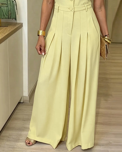Cordelia Wide-Leg Suit Jumpsuit