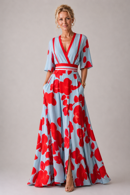 Sabina Refined Floral Print Dress